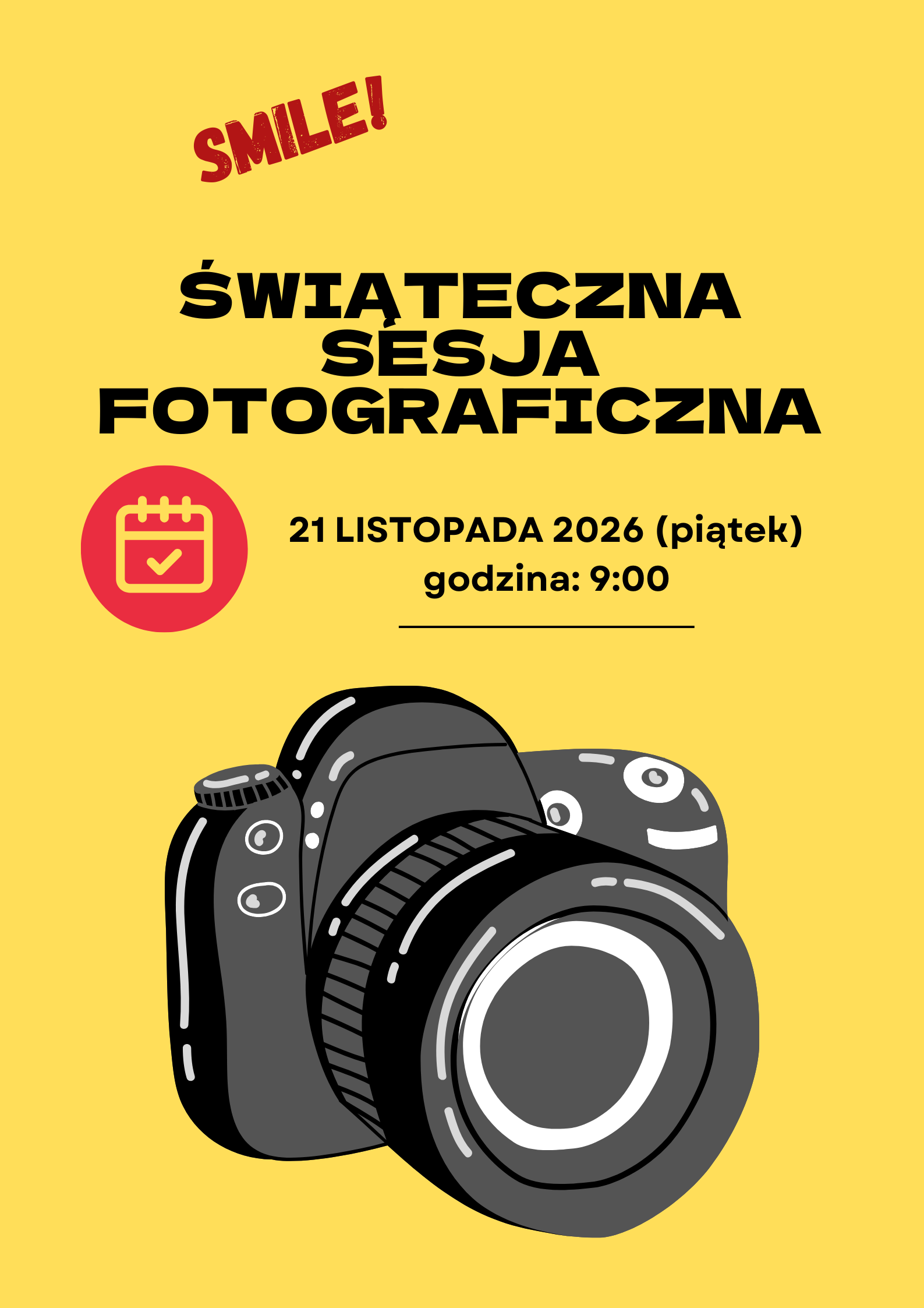 SESJA FOTOGRAFICZNA - 21 listopada (piątek)