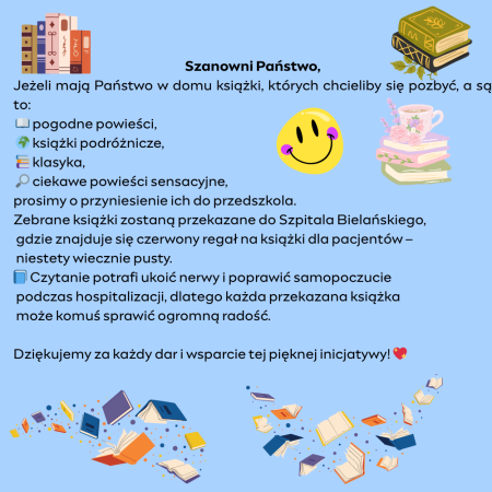 KSIĄŻKI DLA PACJENTÓW SZPITALA BIELAŃSKIEGO 