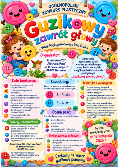 KONKURS DLA DZIECI - GUZIKOWY ZAWRÓT GŁOWY 